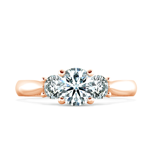 Nhẫn đính hôn Threestone đai trơn có bridge accent NCH3202 2